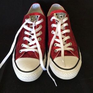 Red Glitter Converse